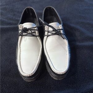 G.H. Bass & Co. White and Black Loafers